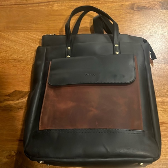S-Zone Handbags - S-ZONE Genuine Leather Backpack
